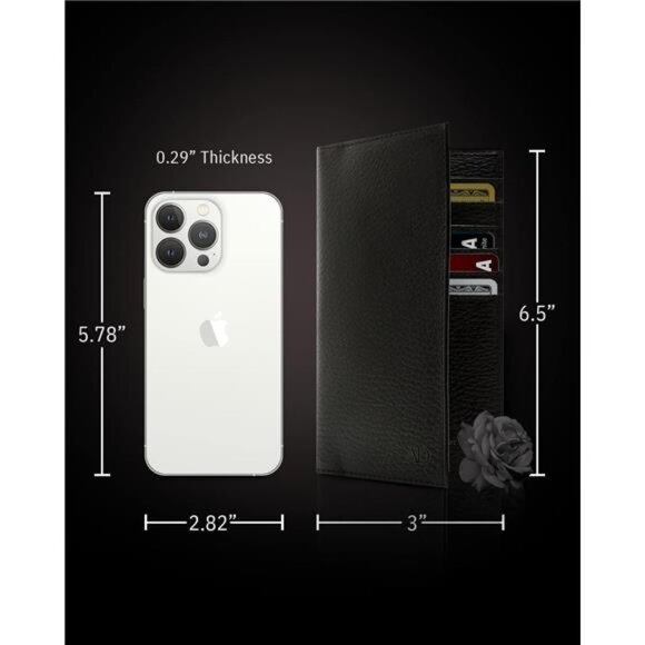 Genuine Leather Checkbook Cover For Women & Men - Checks Card Wallet RFID - Picture 5 of 7